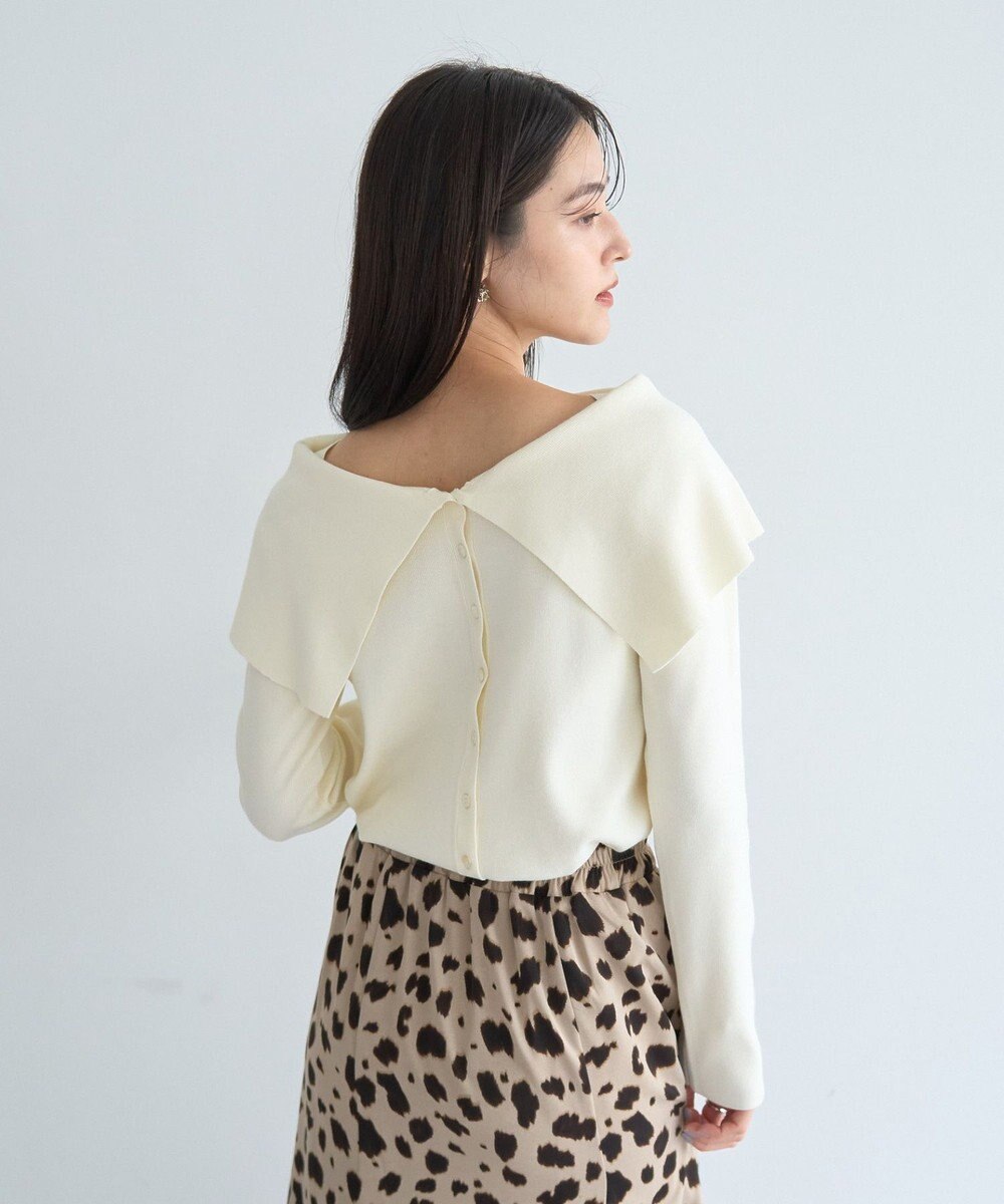 YECCA VECCA 2wayオフショルカラーカーディガン 