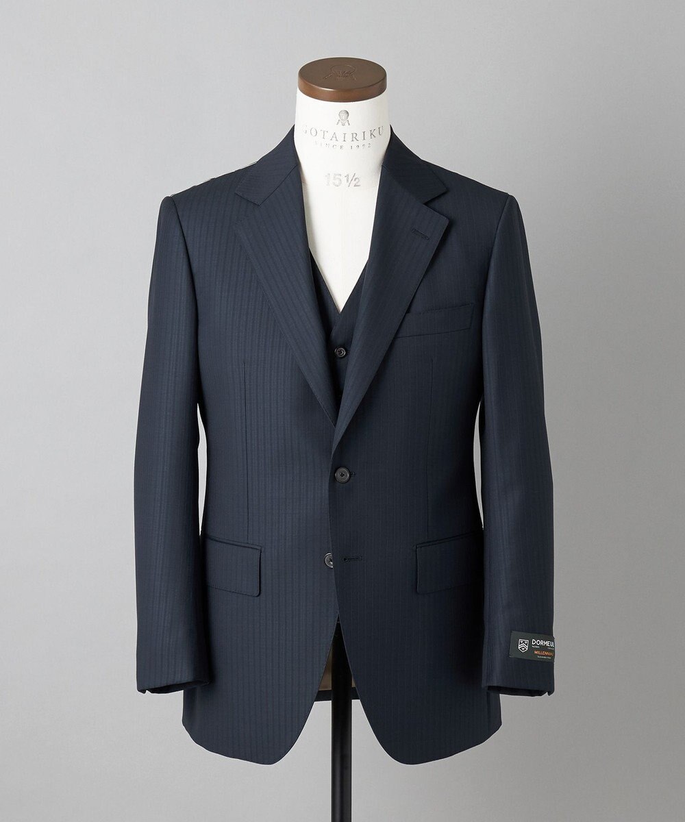 GOTAIRIKU 通年仕様【DORMEUIL/ドーメル】ミレニアル  3ピーススーツ(ネイビー) 