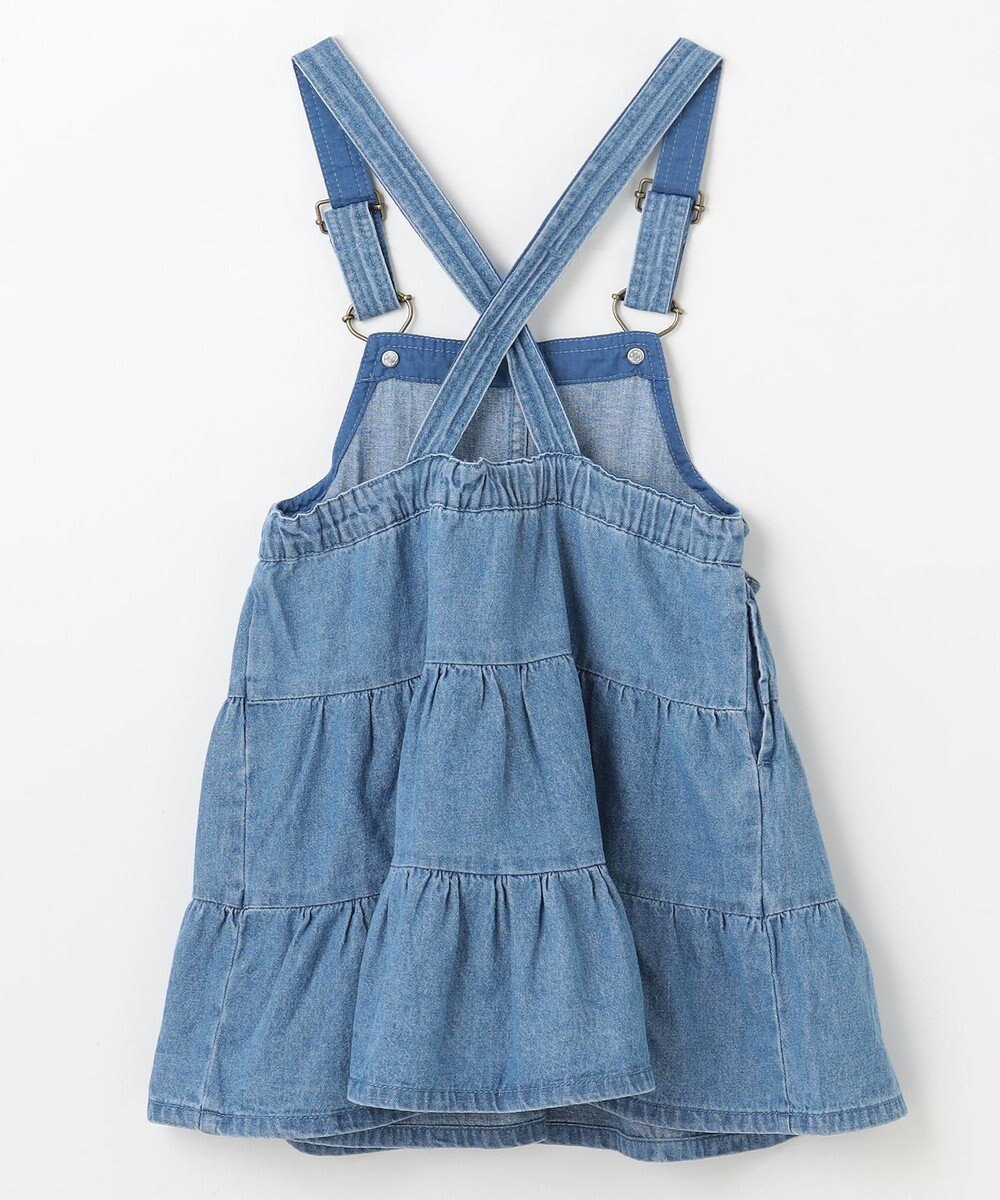 ANY KIDS ティアード デニムジャンパースカート 