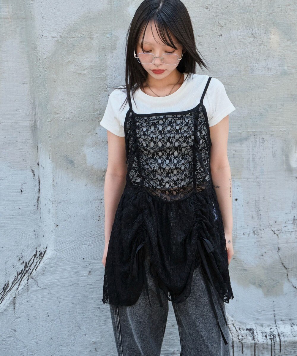 WEGO ドロストデザインキャミワンピース 