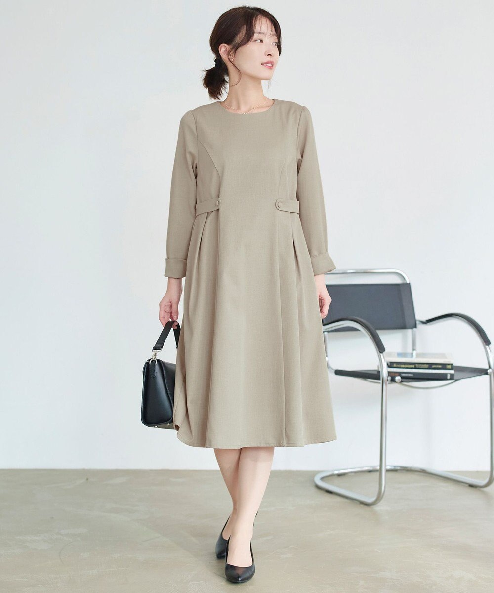 Tiaclasse L 【洗える】ウール調Aラインワンピース 