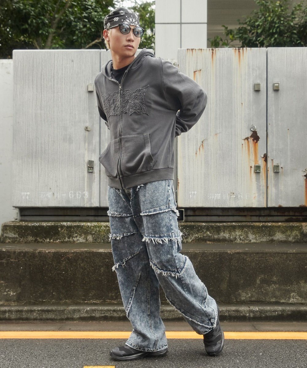 WEGO ダーツフリンジデニムパンツ 