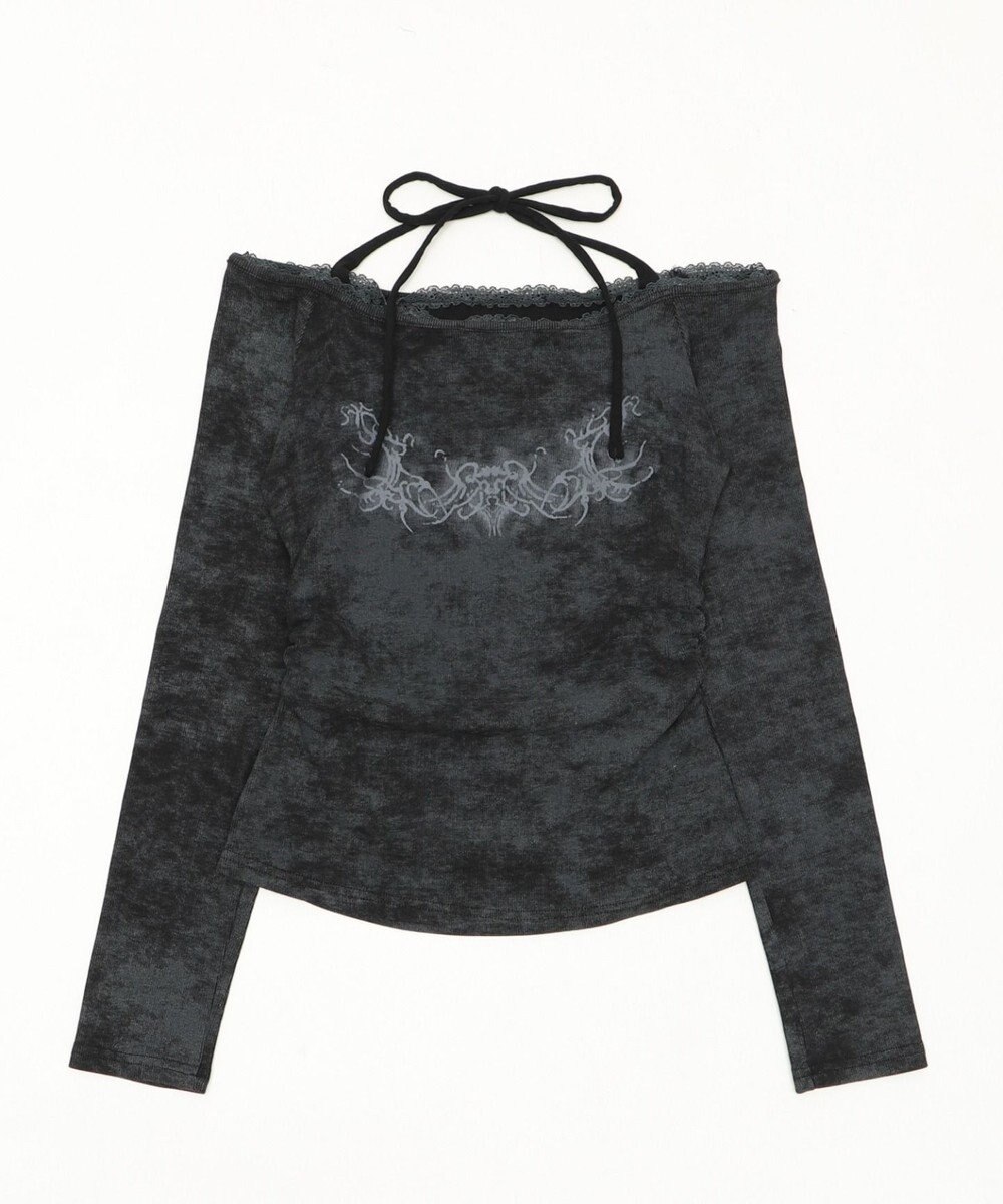 WEGO グラフィックオフショルレーストップ 