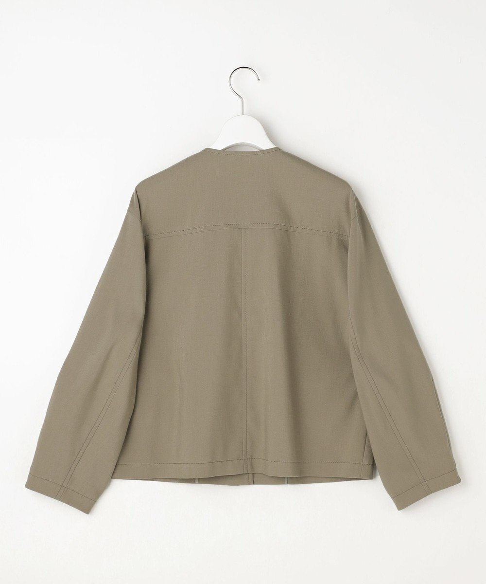 自由区 【カタログ掲載・セットアップ対応】リネンストレッチノーカラー ジャケット 