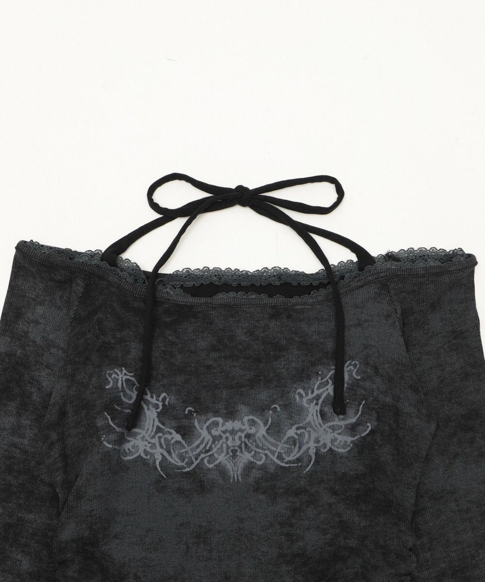 WEGO グラフィックオフショルレーストップ 