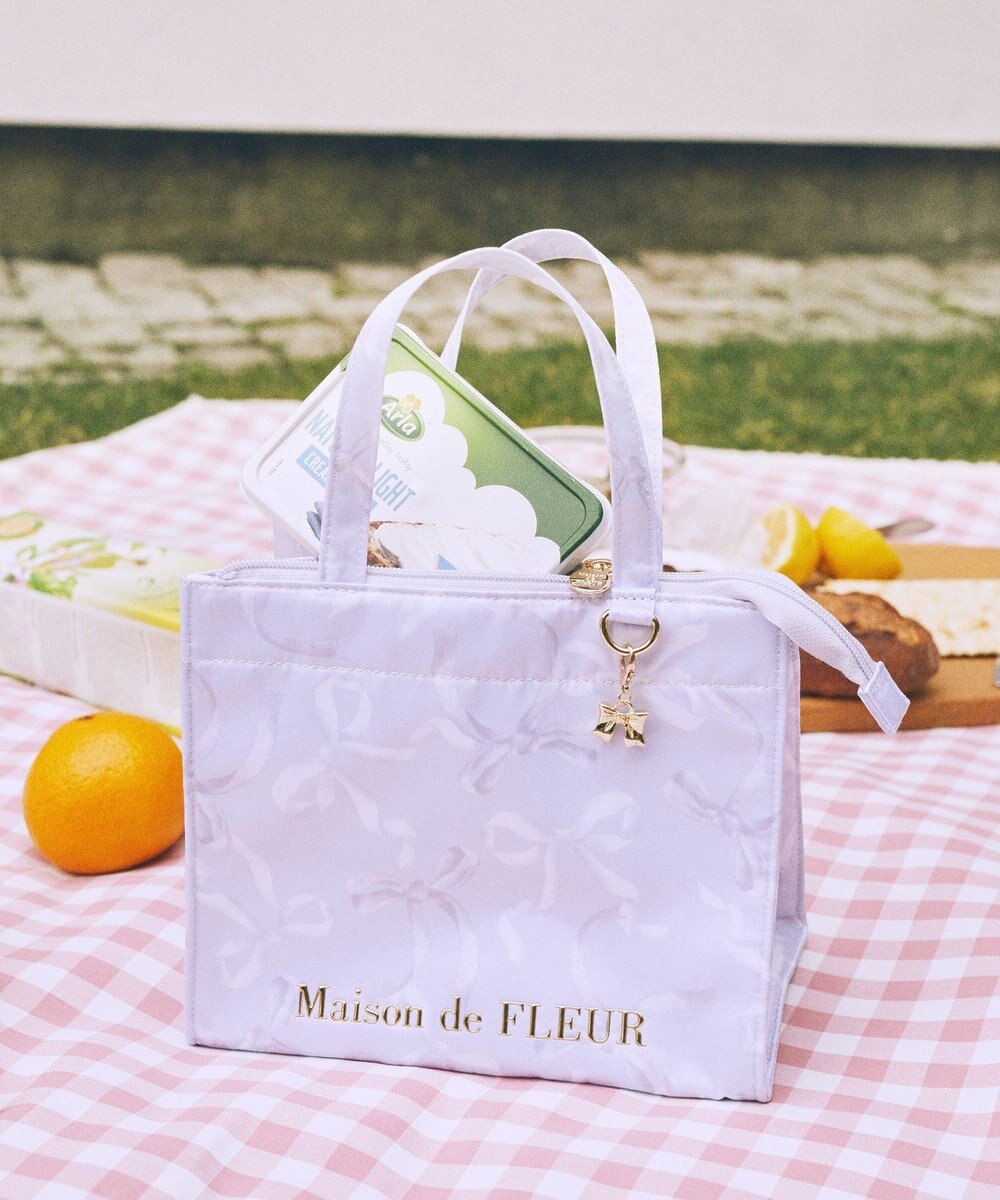 Maison de FLEUR 【保冷機能付き】リボン柄保冷バッグ 
