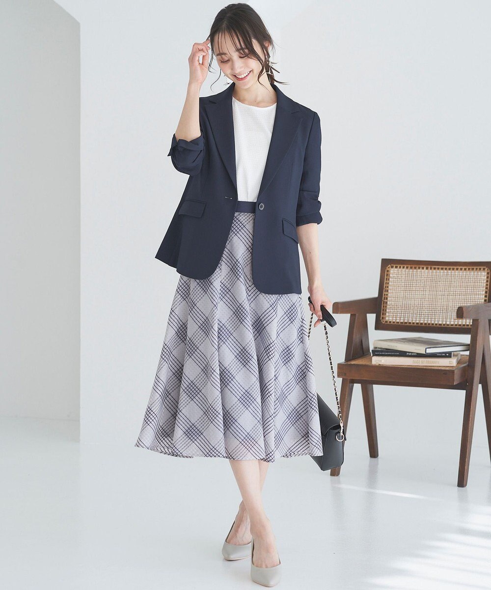 ANY SIS 【洗える】ツートーンシアーチェック スカート 