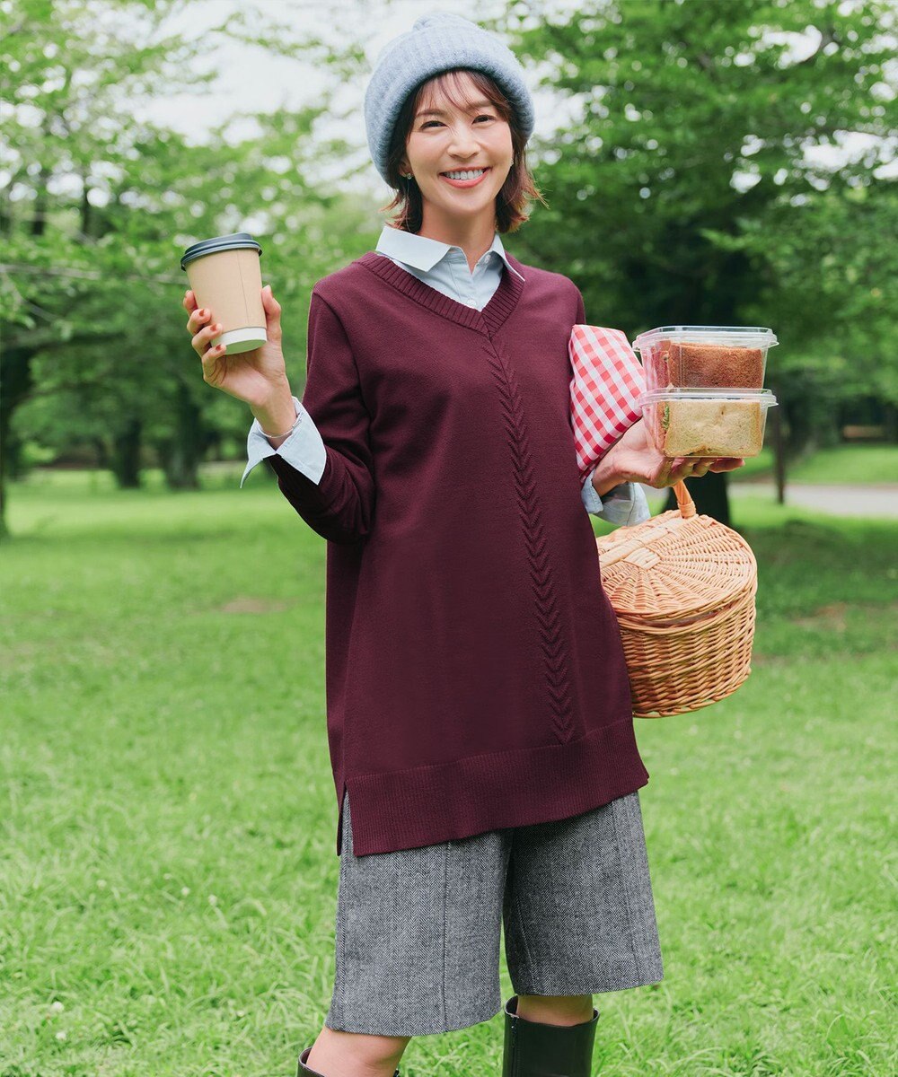 Tiaclasse 【洗える】ウール調キュロットパンツ 