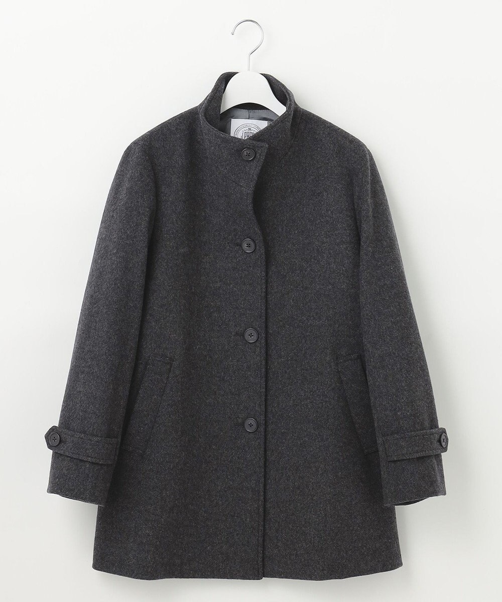 J.PRESS LADIES L ショートビーバー スタンドカラー コート 