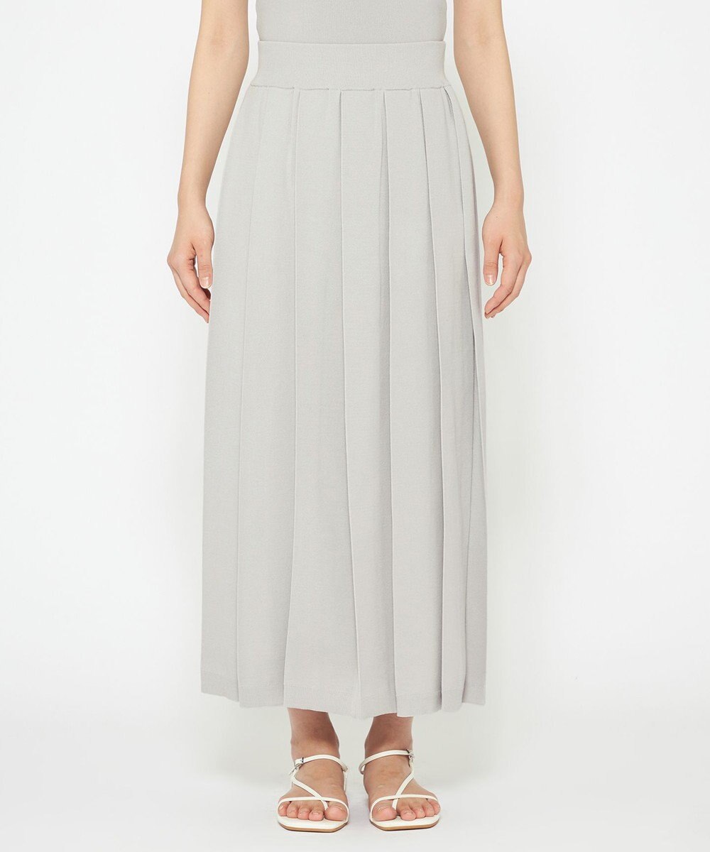 uncrave 【手洗い可】ドライタッチ ニット プリーツ スカート（uncrave WHITE） 