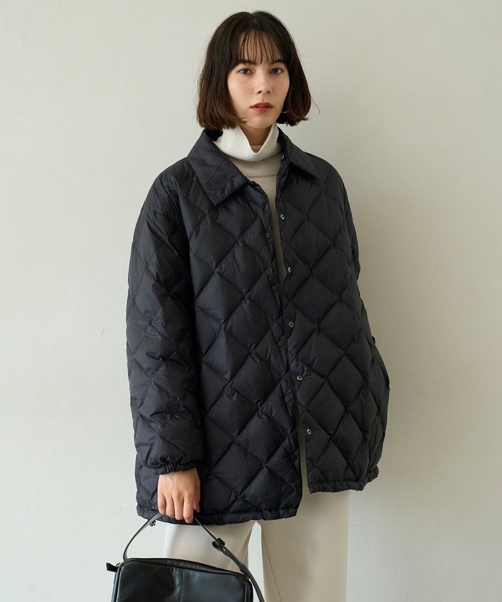 UNFILO L 【自宅で洗濯OK / ファー襟取り外し可能】TAIONコラボ ボア襟 リバーシブルダウン 