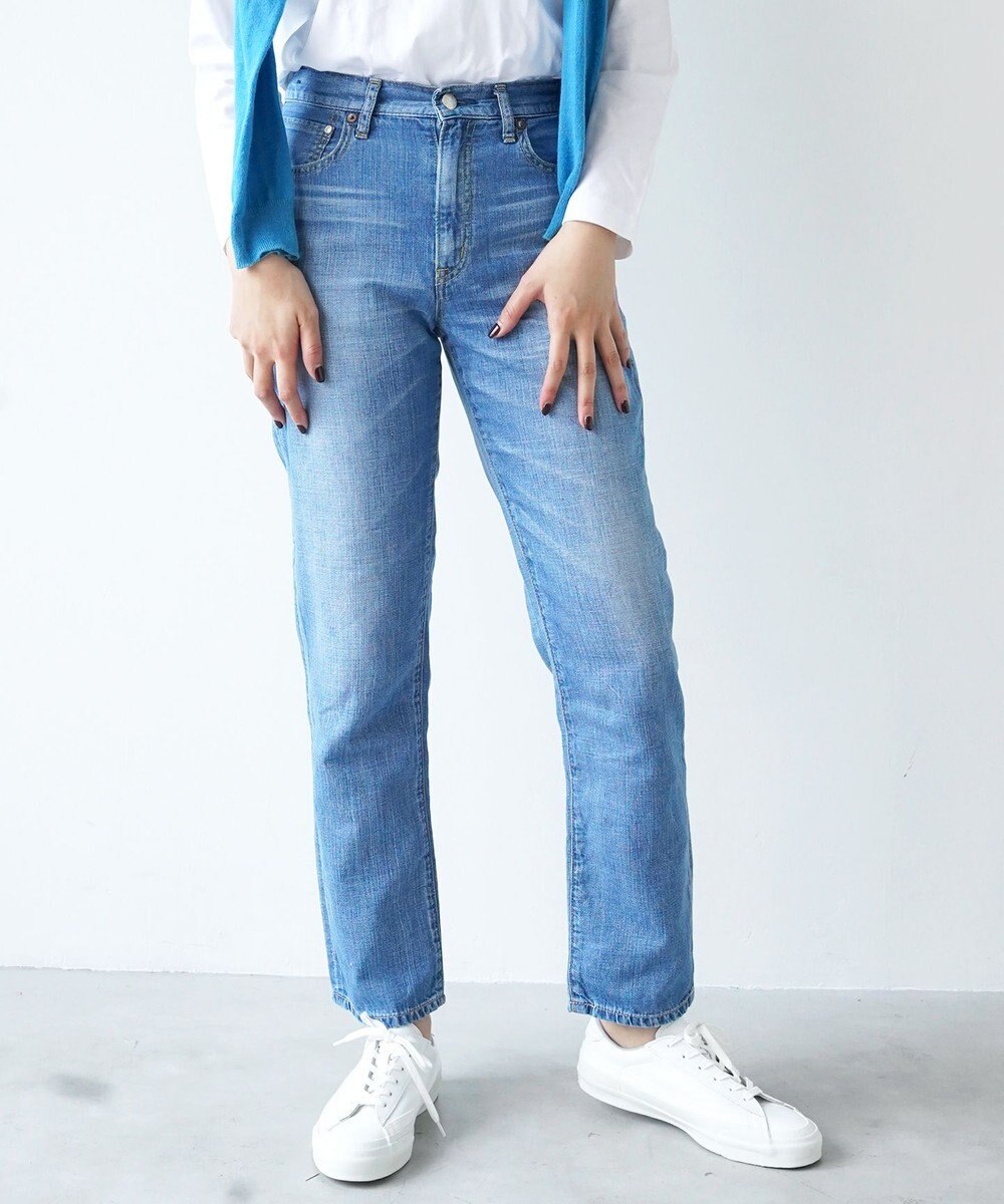 caqu FS linen tapered straight リネンテーパードストレートデニム 