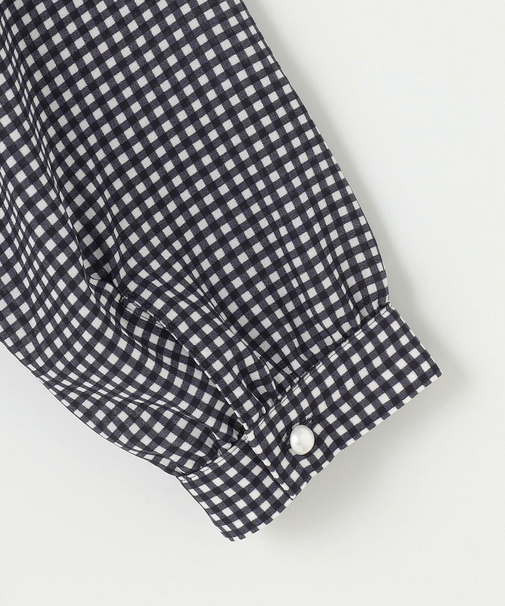 J.PRESS LADIES 【洗える】ギンガムチェック ボウタイ ブラウス 