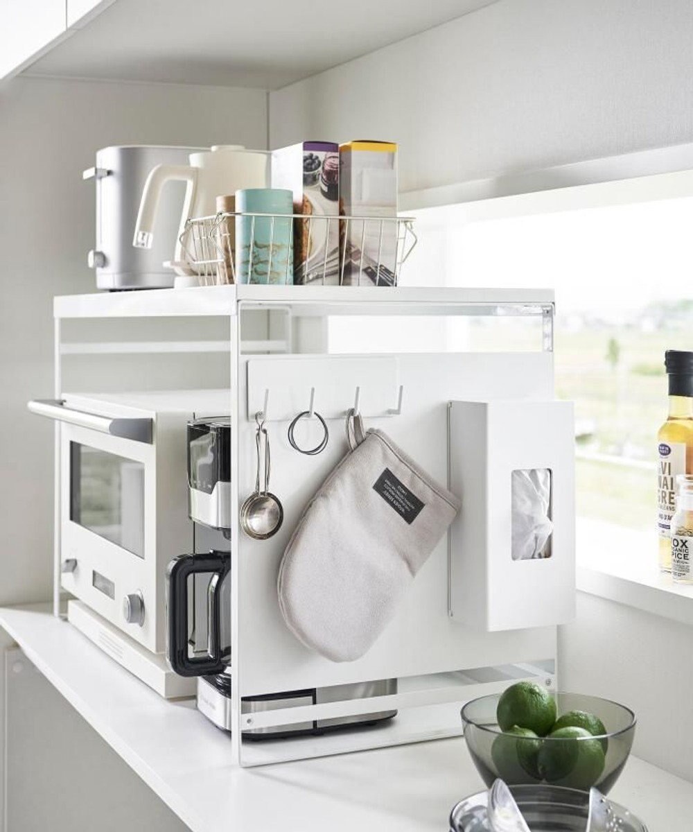 tower スチールパネル付きレンジラック タワー W75 ホワイト 