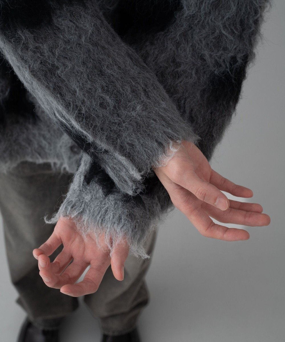 WEGO 【ユニセックス着用ITEM/MLサイズ展開】モヘアタッチパターンカーディガン 