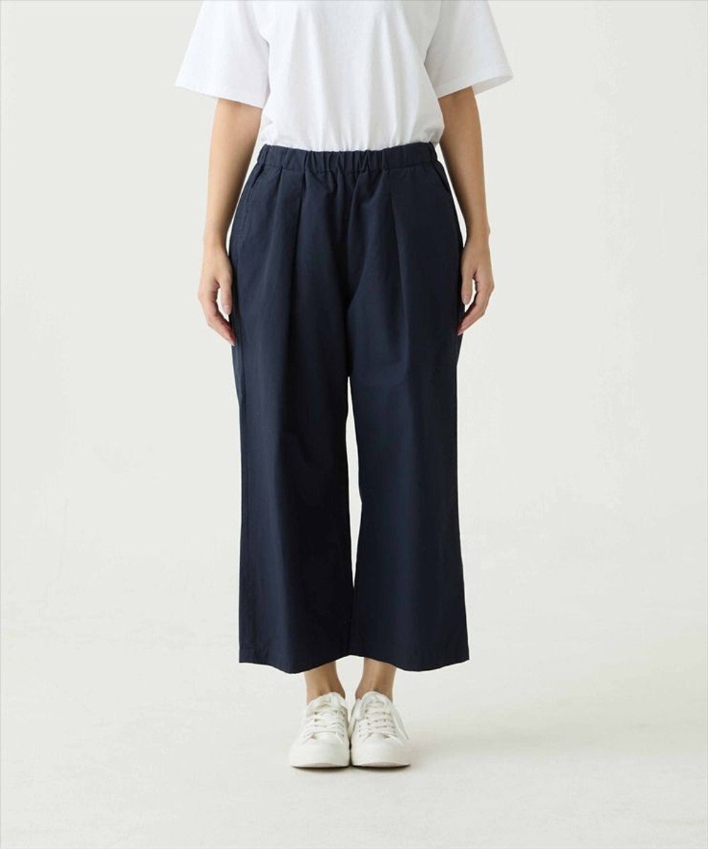 caqu color linen wide cropped コットンリネンクロップド丈ワイドパンツ 