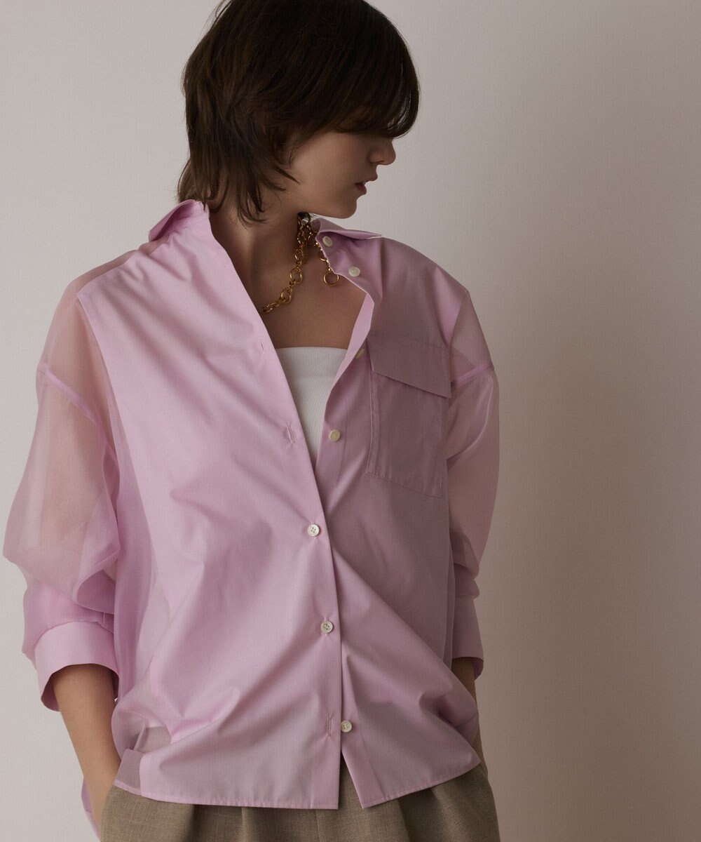 GRACE CONTINENTAL シアーコンビオーバーシャツ 