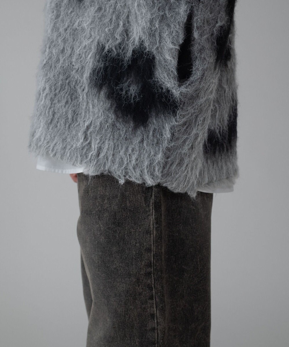 WEGO 【ユニセックス着用ITEM/MLサイズ展開】モヘアタッチパターンカーディガン 