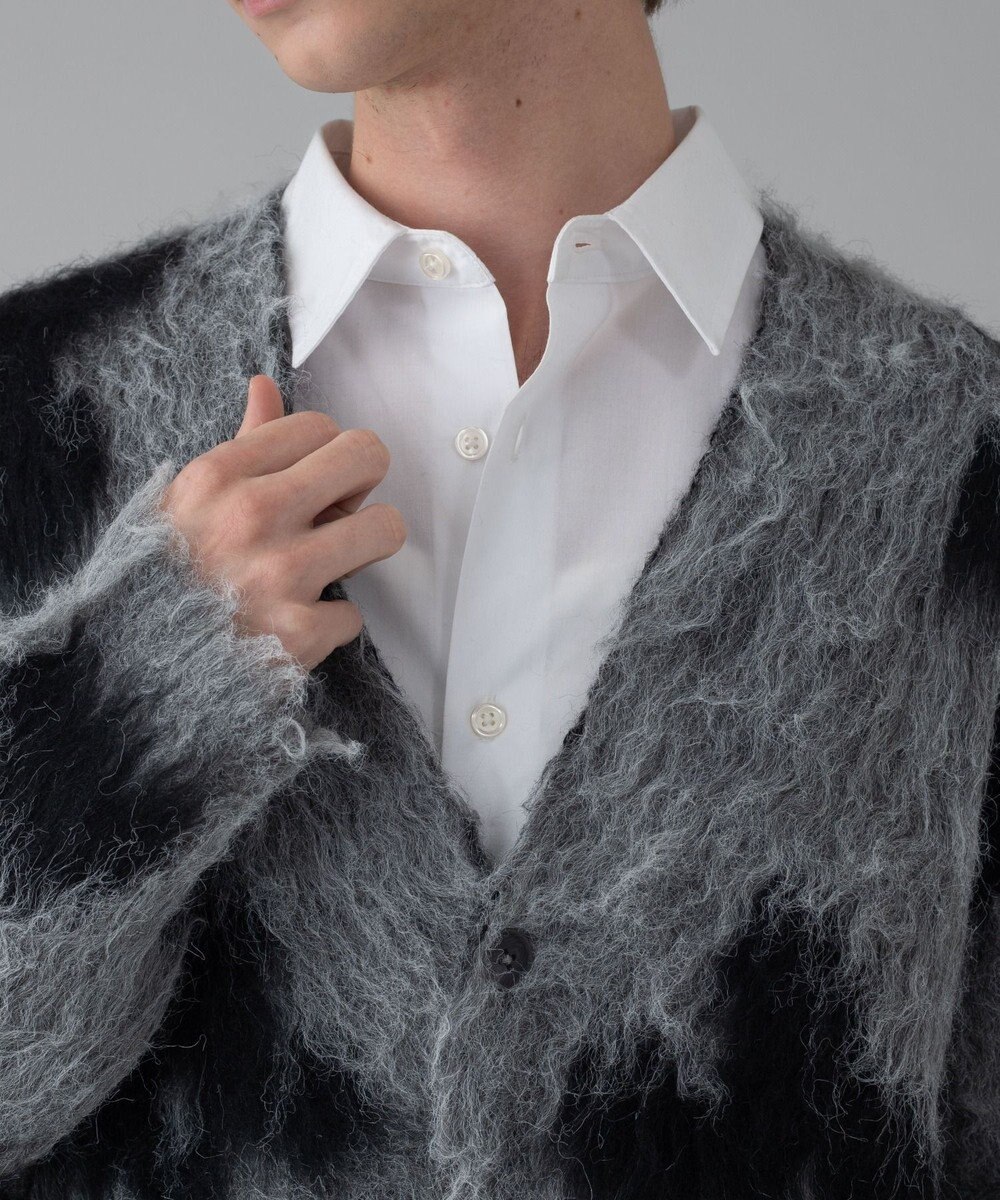 WEGO 【ユニセックス着用ITEM/MLサイズ展開】モヘアタッチパターンカーディガン 