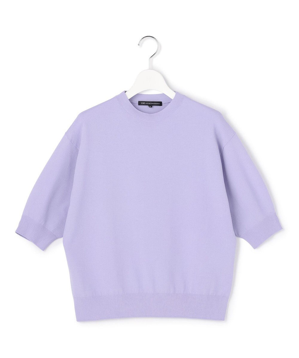 23区 【先行予約】セミマットフリゼ リラクシー ニット Tシャツ 