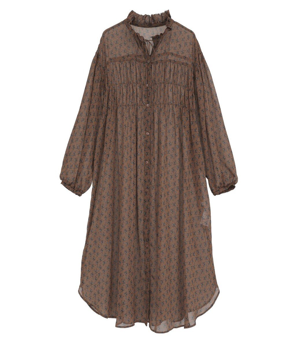 Green Parks 花柄シフォン楊柳ワンピース 