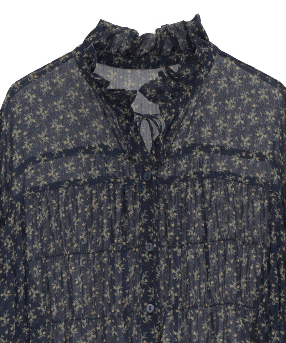 Green Parks 花柄シフォン楊柳ワンピース 