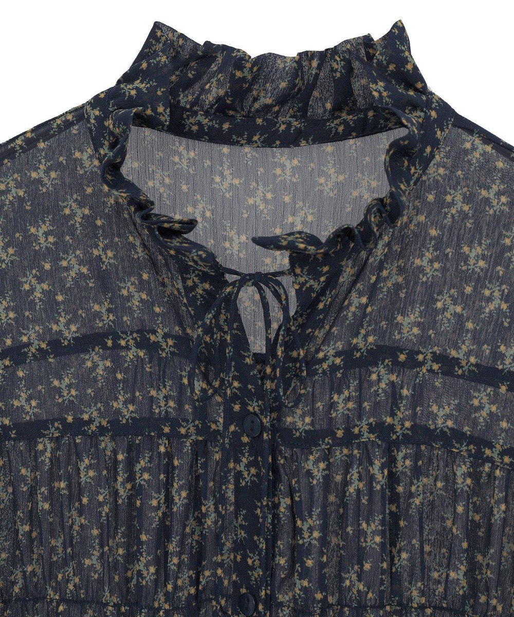 Green Parks 花柄シフォン楊柳ワンピース 