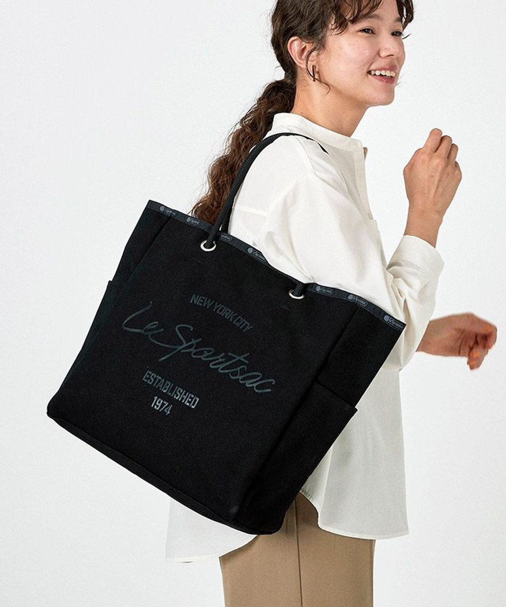 LeSportsac CANVAS EASY TOTE/ジェットブラックキャンバススクリプト ジェットブラックキャンバススクリプト