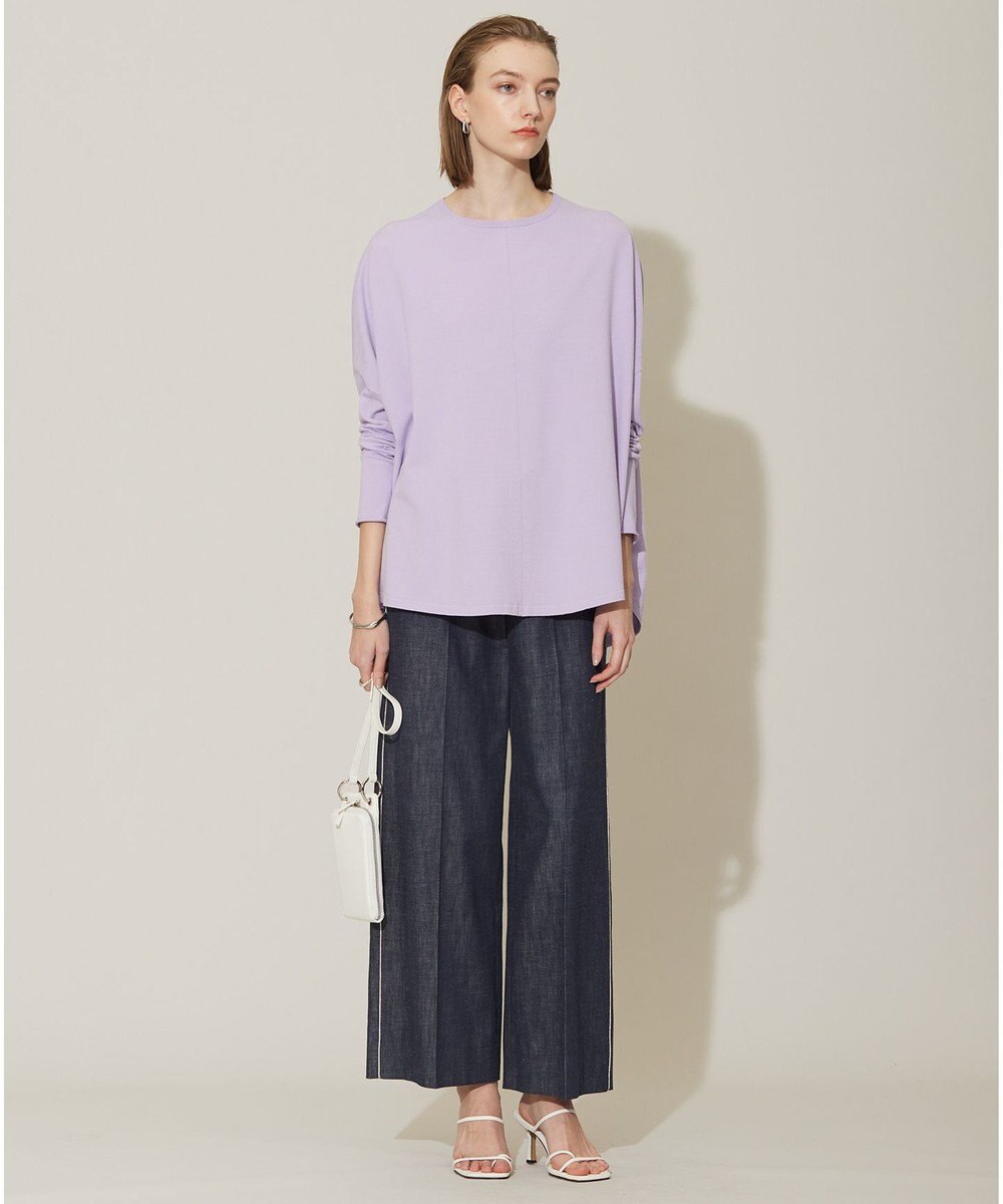 ICB L 【洗える】 コットンリアクティブデニム ワイドストレートパンツ 