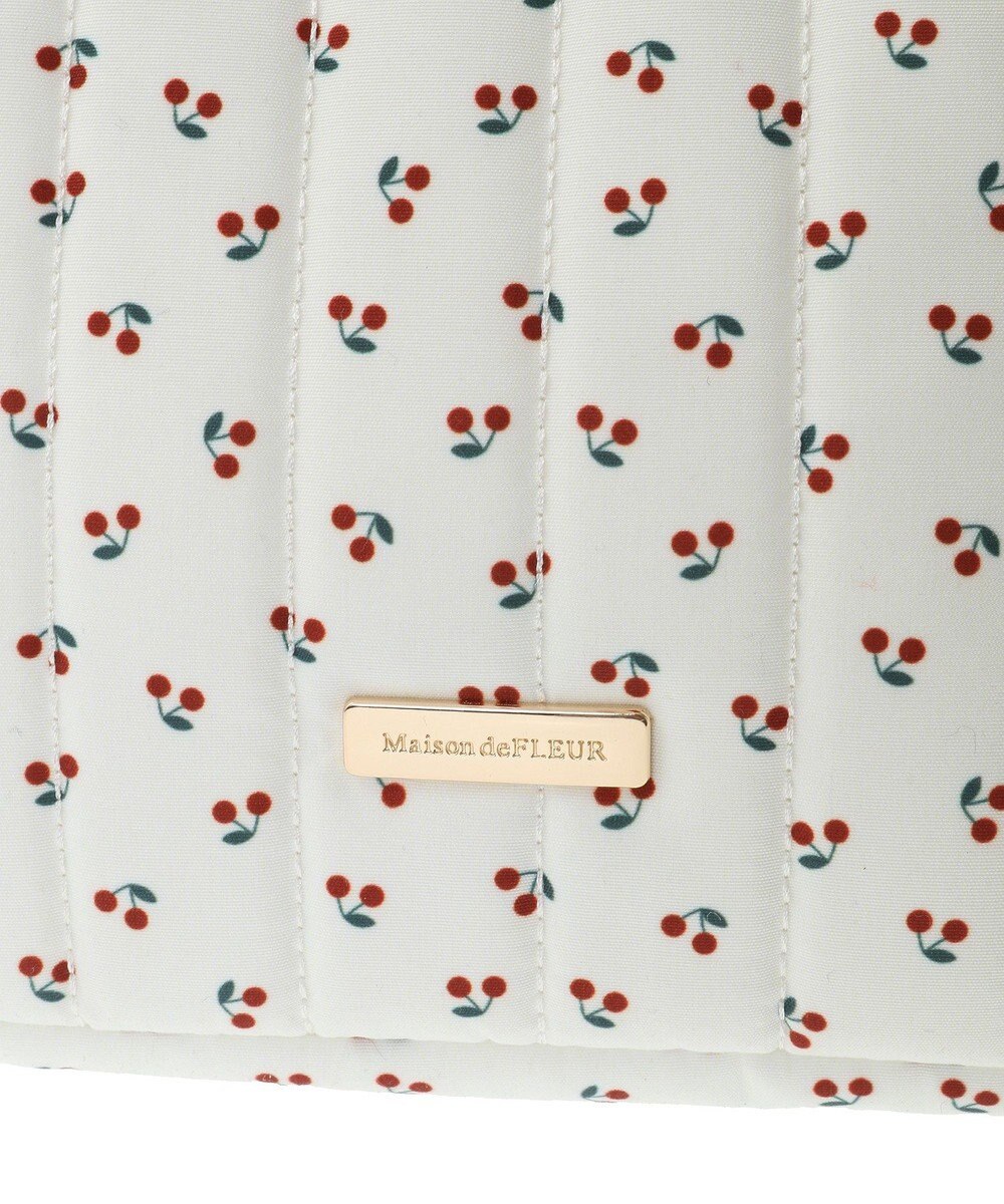Maison de FLEUR チェリープリント2Wayトートバッグ 