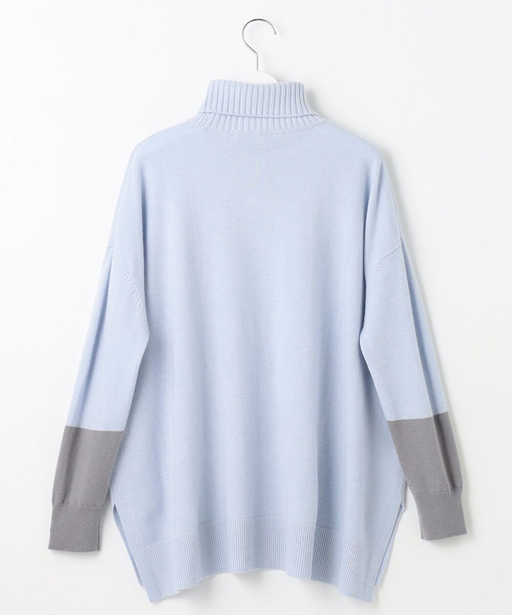 自由区 【洗える】セミウーステッドウール タートルネックニット 