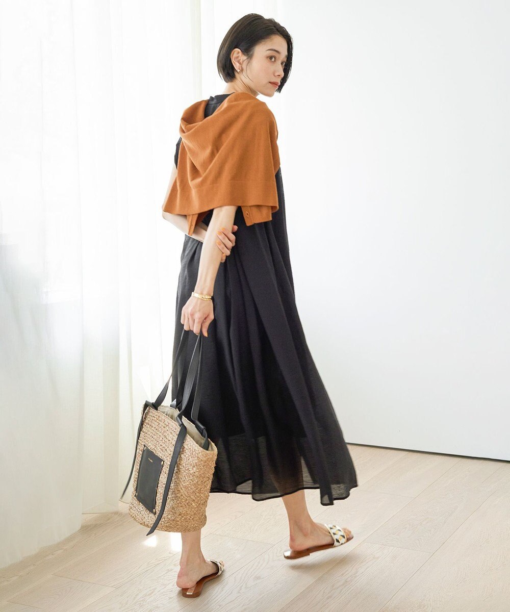 UNFILO 【洗える/接触冷感】 フロスティコットン クロップドカーディガン 