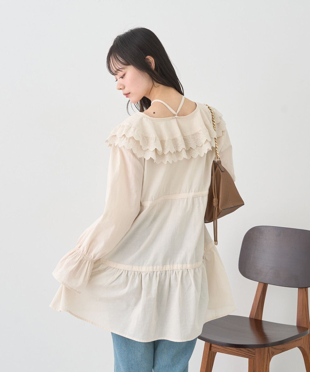 earth music&ecology 【綿100％】サイドリボンラッフルミニワンピース 