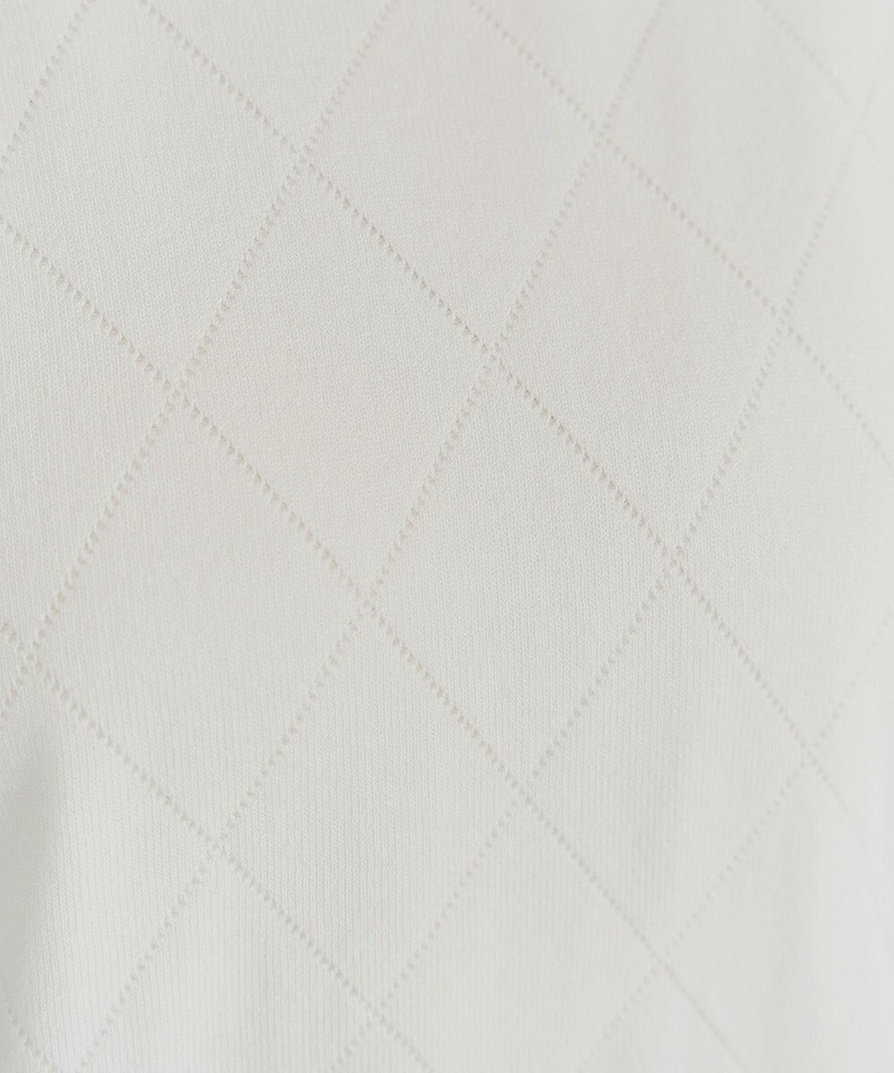 Tiaclasse 【洗える】ダイヤ柄編みサマーニットトップス 