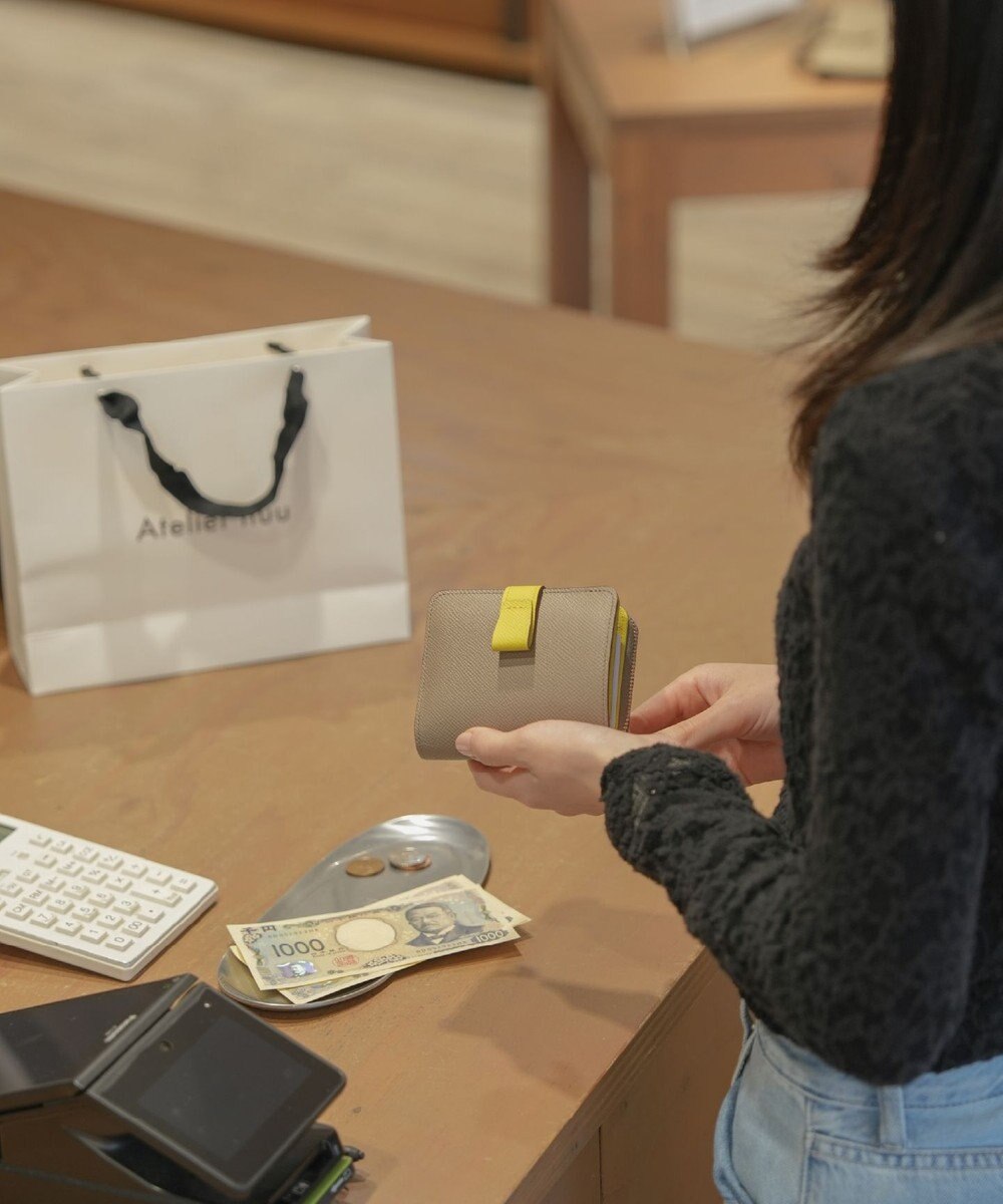 Atelier nuu 日本製 noble L字ファスナー二つ折りウォレット 