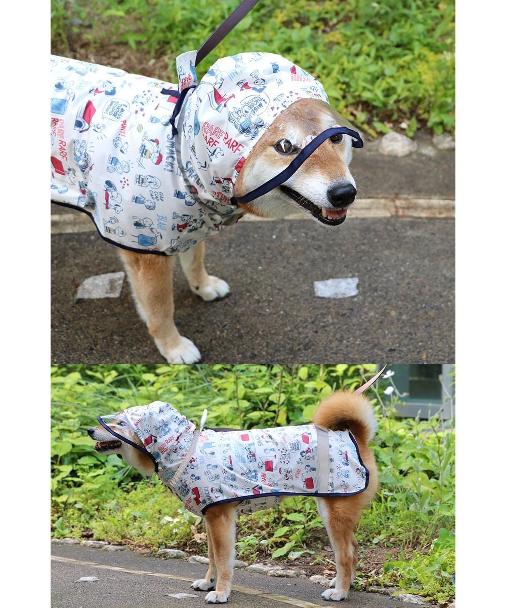PET PARADISE スヌーピー レインコート 透明フード付き 《アメリカンビンテージ柄》 中型犬 大型犬 
