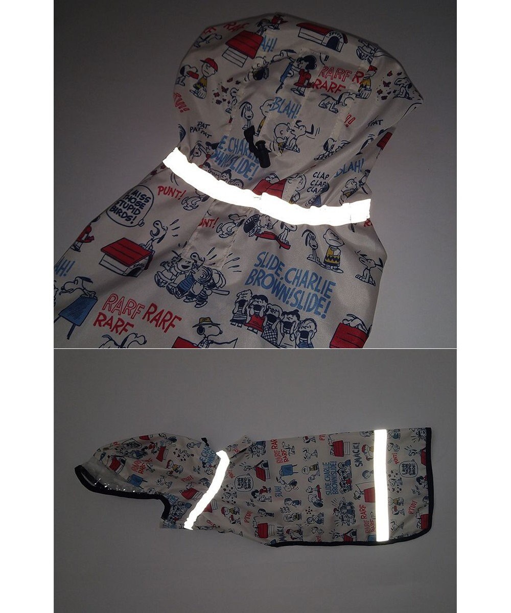 PET PARADISE スヌーピー 簡易レインコート 透明フード付き 《アメリカンビンテージ柄》 中型犬 大型犬 