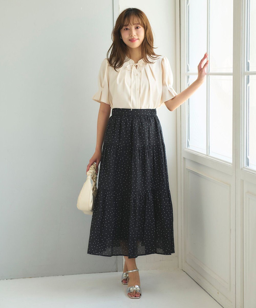 Feroux 【洗える】リボンスキッパー ブラウス 