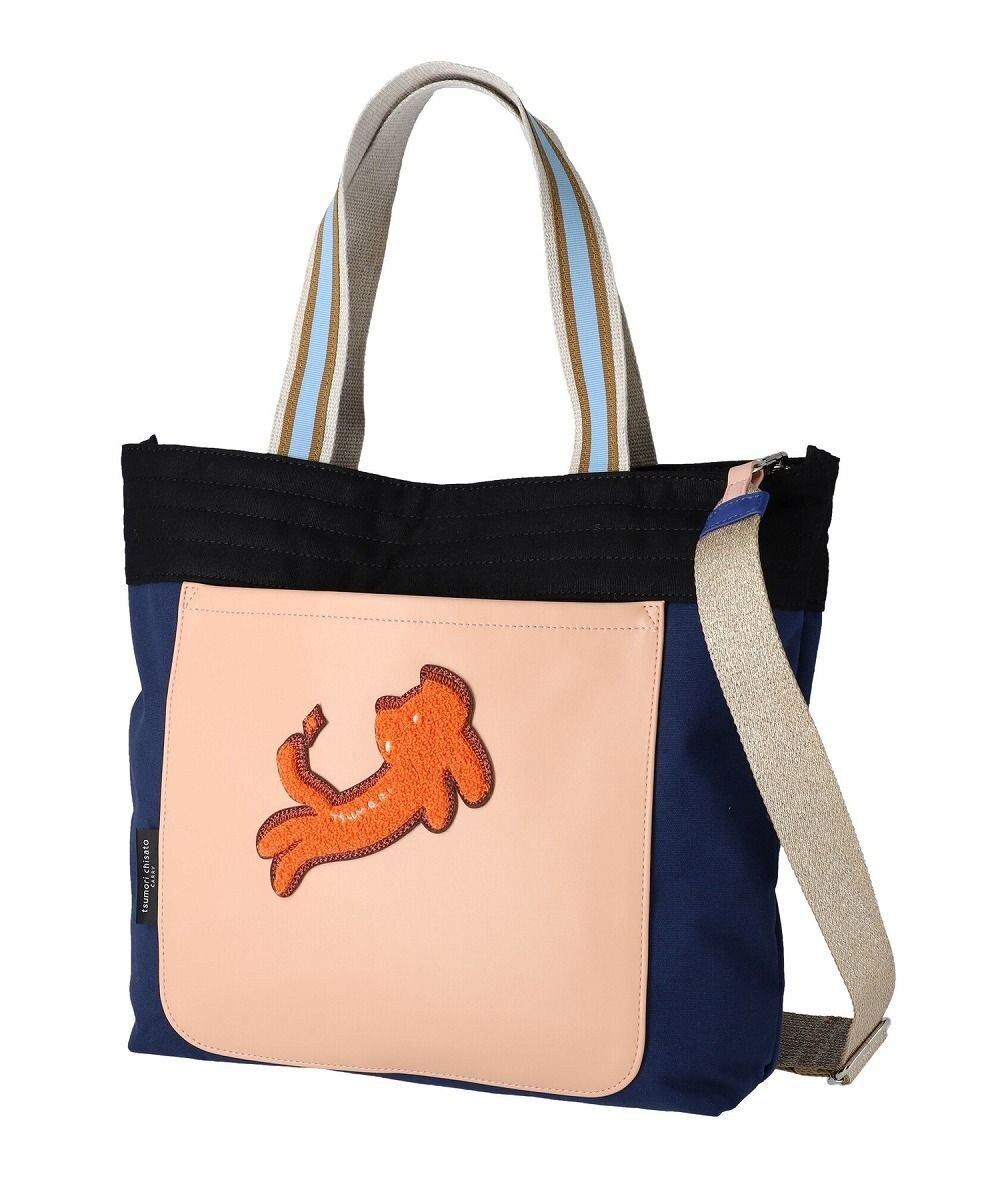tsumori chisato CARRY キラミックスコンビ トートバッグ 2wayショルダー A4収納 ネコ 