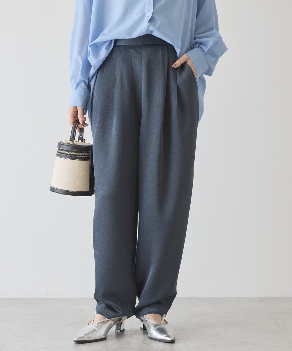 AMERICAN HOLIC 【イージーケア】サテンカーブパンツ 