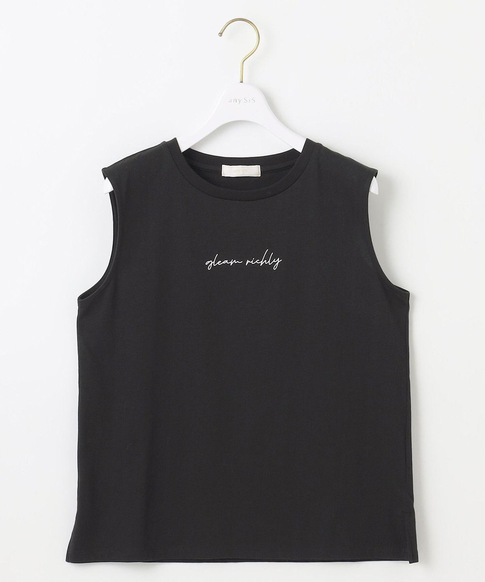 ANY SIS 【洗える】ノースリーブロゴ Tシャツ 
