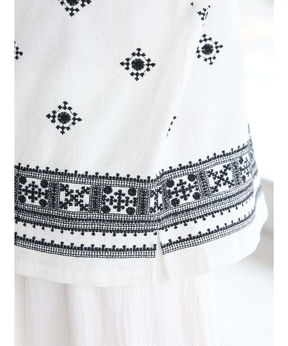 CRAFT STANDARD BOUTIQUE パネル刺繍開襟シャツ 