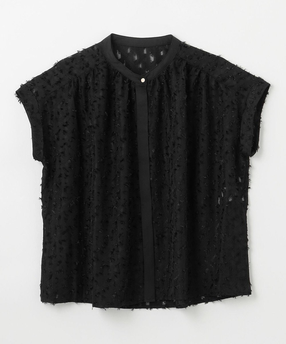 ANY 【洗濯機可】フェザーカットジャガードブラウス 