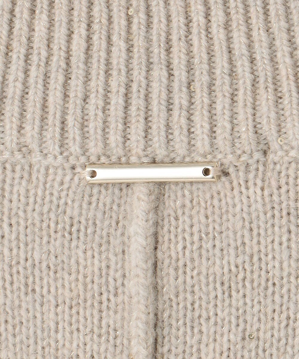 自由区 【洗える】ウールカシミヤブレンドラメスパンコールハイネック ニット 