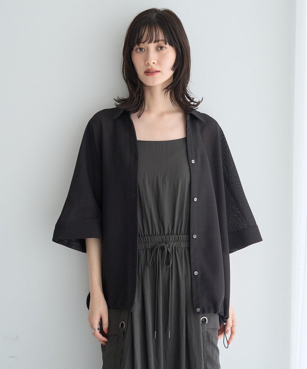 YECCA VECCA 　裾ドロストメッシュシャツ 