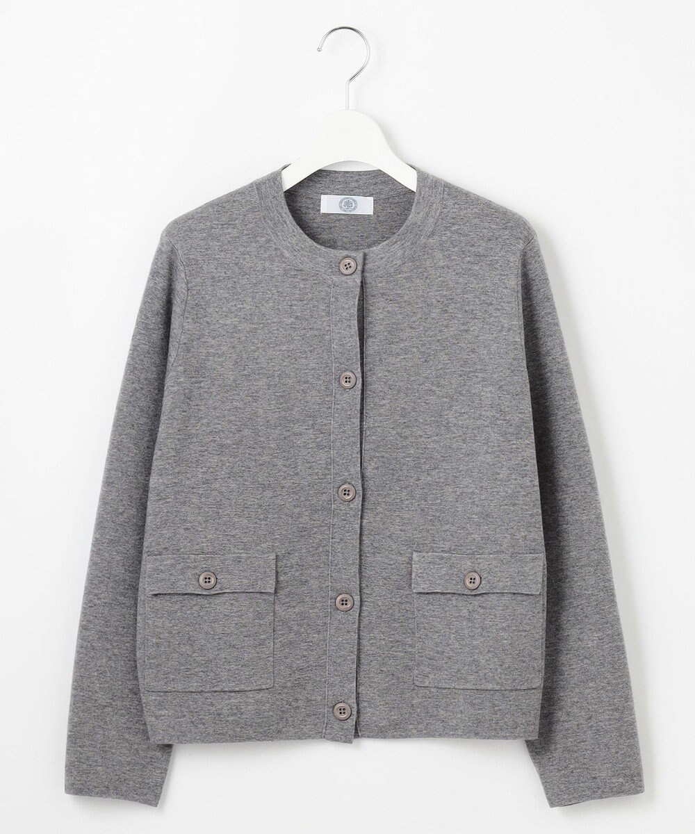 J.PRESS LADIES L 【WEB限定・洗える】WORSTED WOOL クルーネック カーディガン 