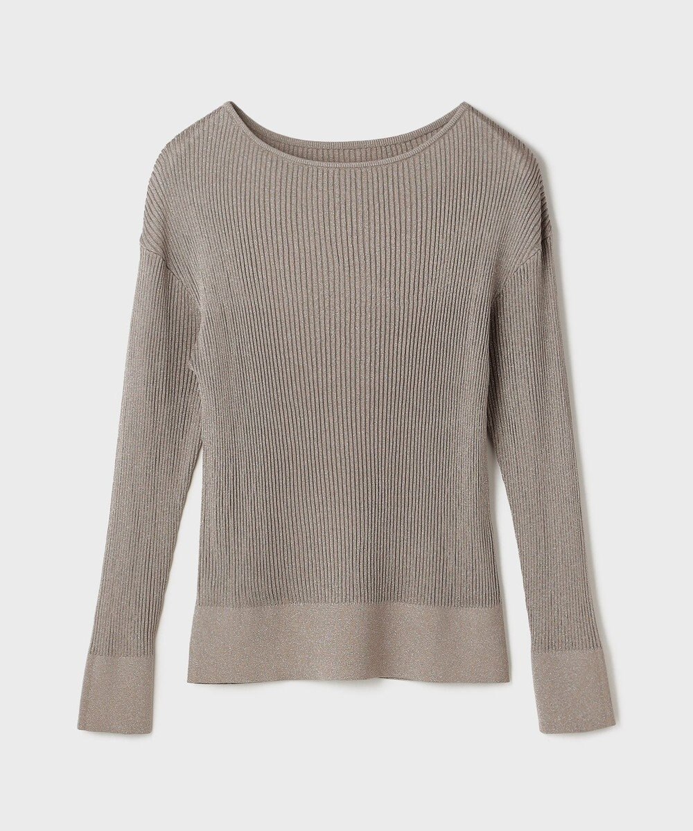 GRACE CONTINENTAL ラメリブクルーニットトップ 