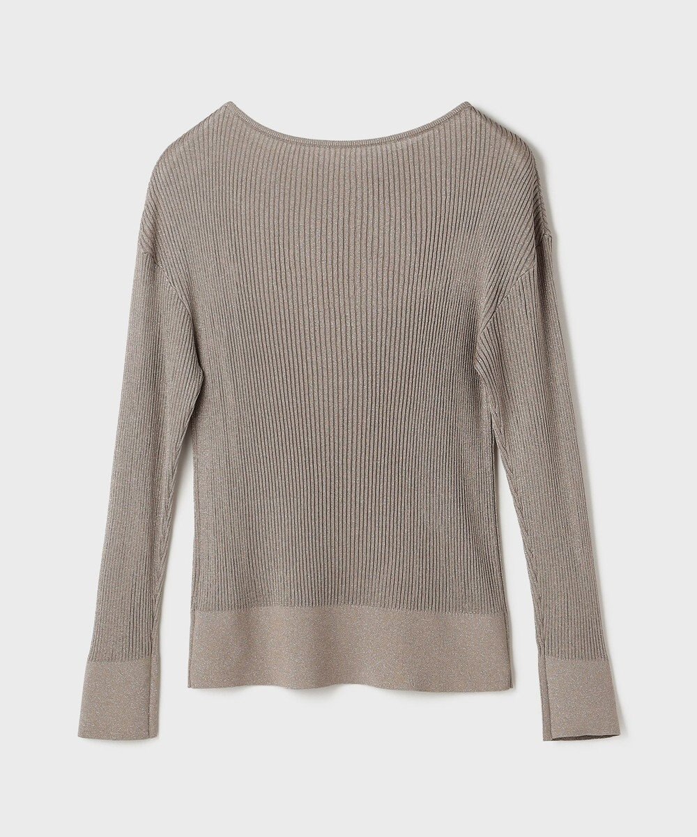 GRACE CONTINENTAL ラメリブクルーニットトップ 