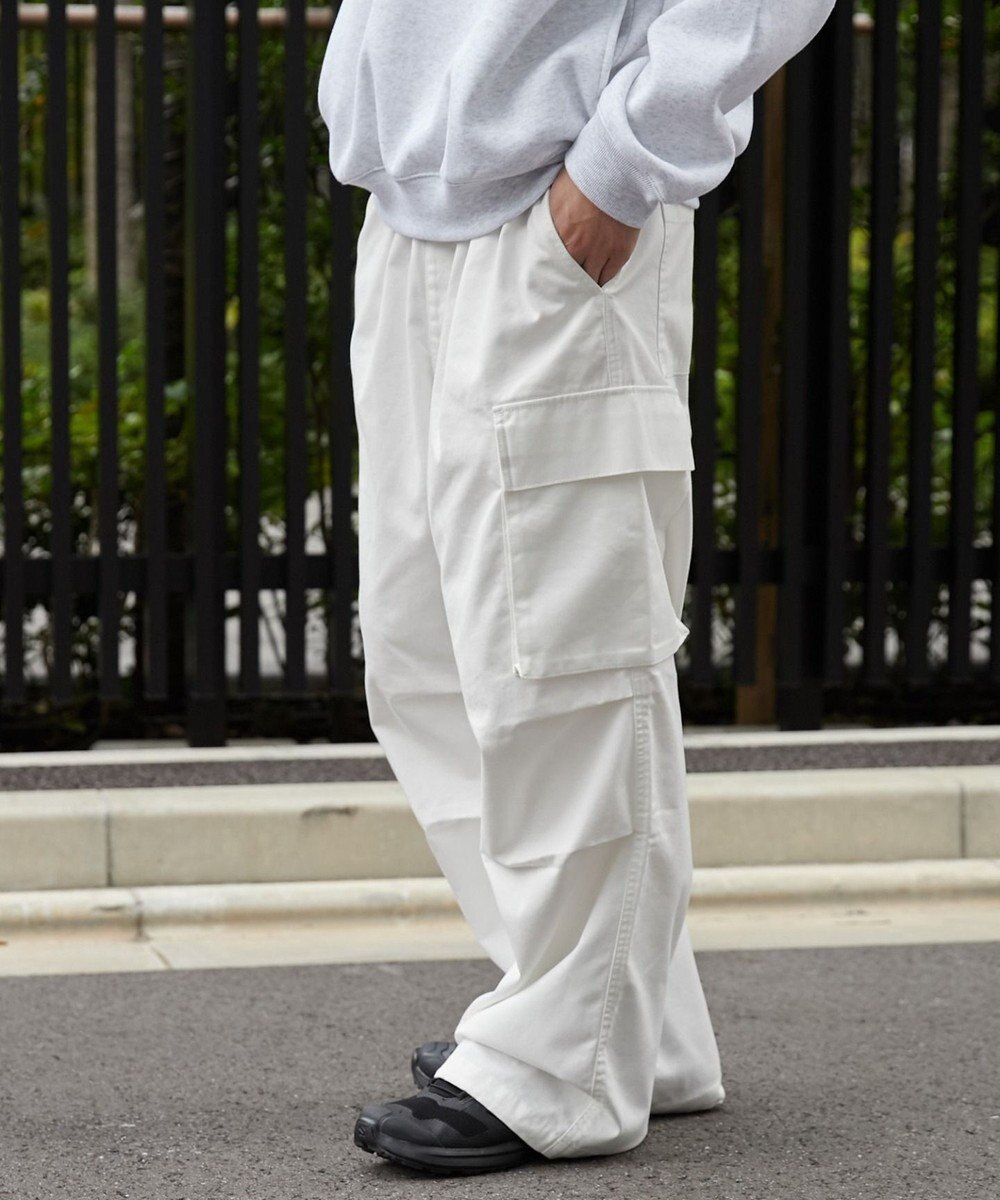 WEGO 【ウエストゴム】イージーワイドカーゴパンツ 