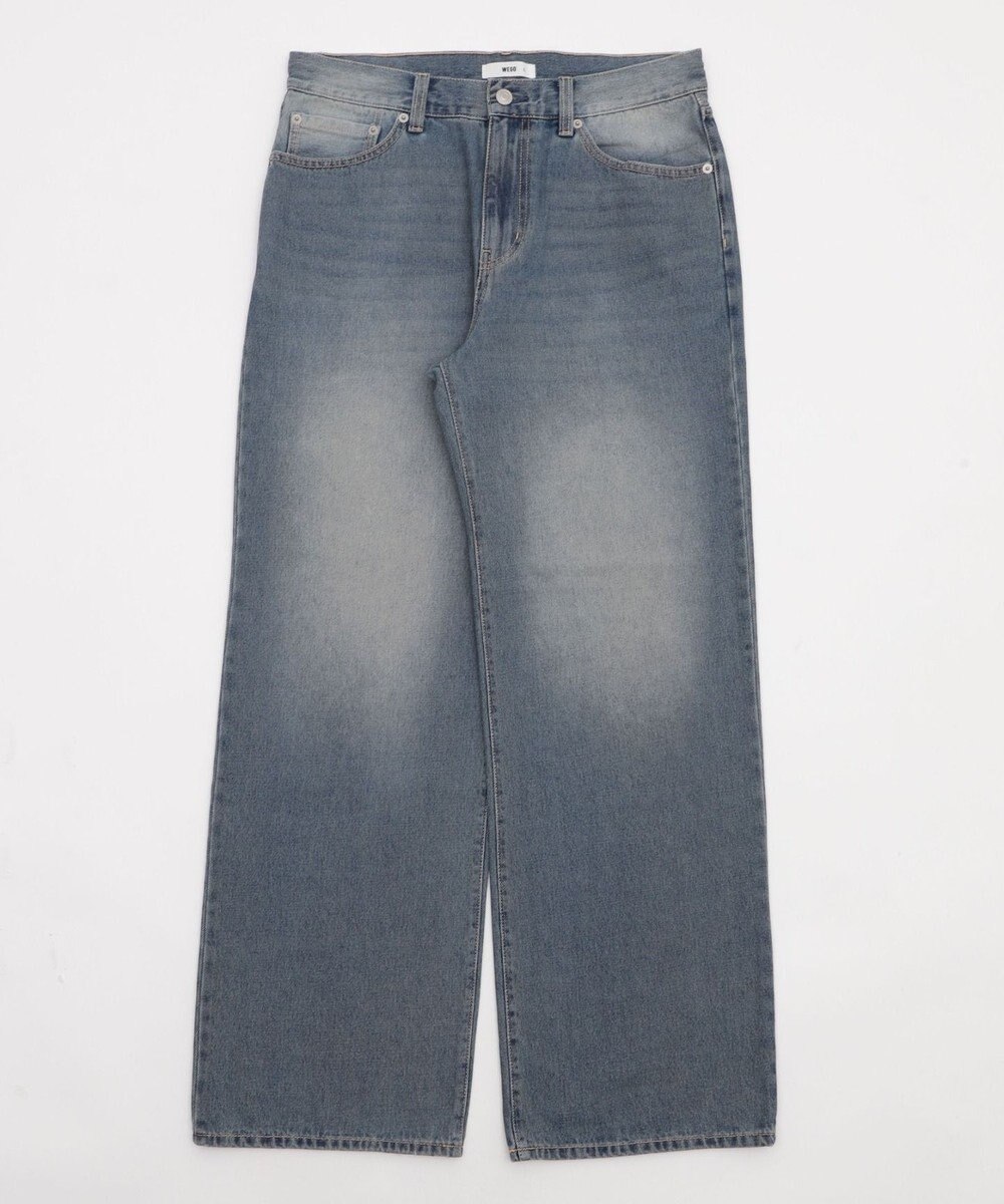 WEGO 【ウエスト調整可】ストレートデニムパンツ 